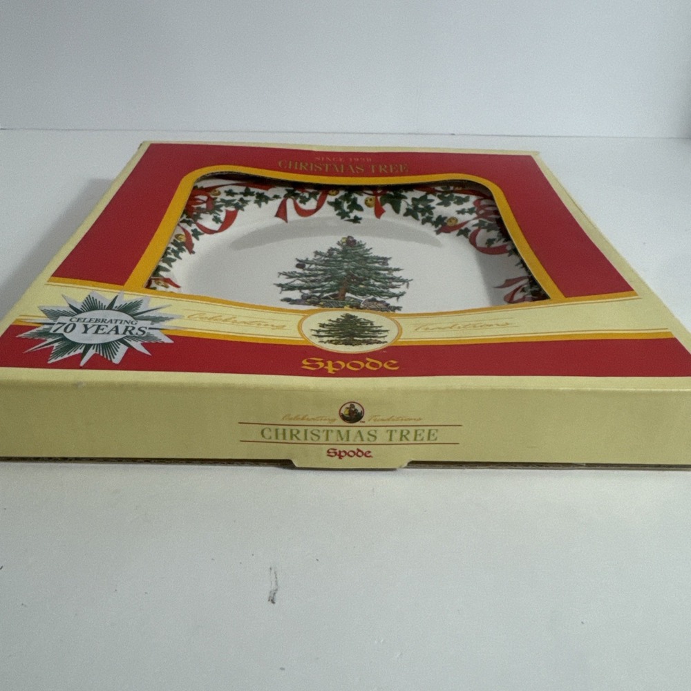 SPODE CHRISTMAS TREE RED RIBBON ROUND 12 1/2" PLATTER - Picture 5 of 14